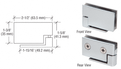 Eh328 Crl Satin Chrome Wide Glass Door Pivot Hinge