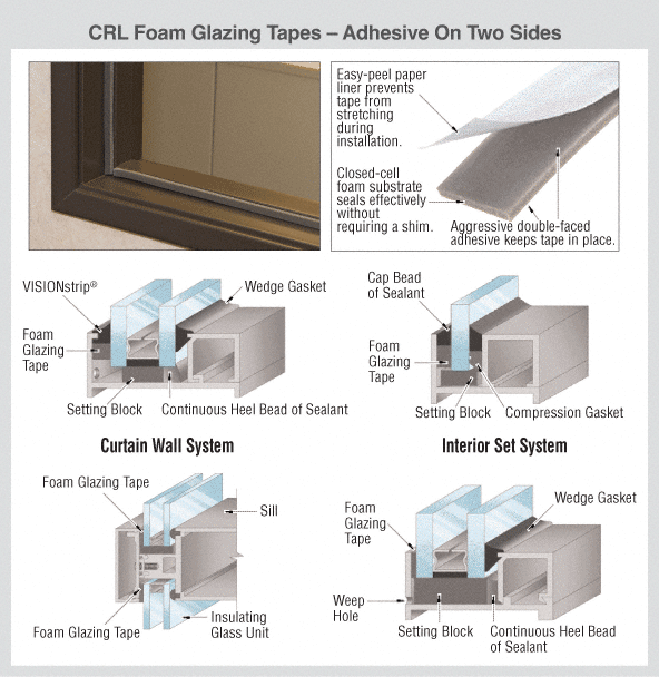 CRL FS2238 Gray 3/8 inch Adhesive Back Felt Tape